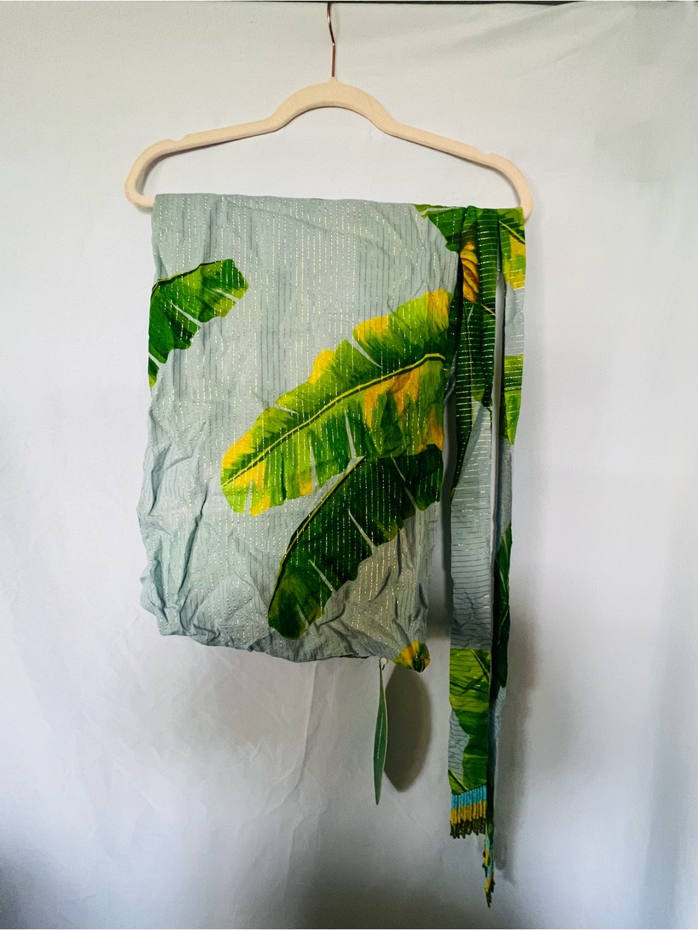 Farm Rio - Fresh Bananas Cover Up - Tropical Leaf Green Sarong - NWT - XL - Picture 6 of 9